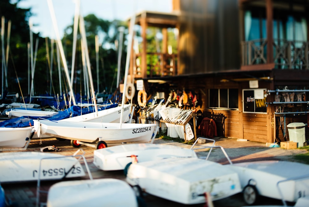 a bunch of boats that are sitting in the water