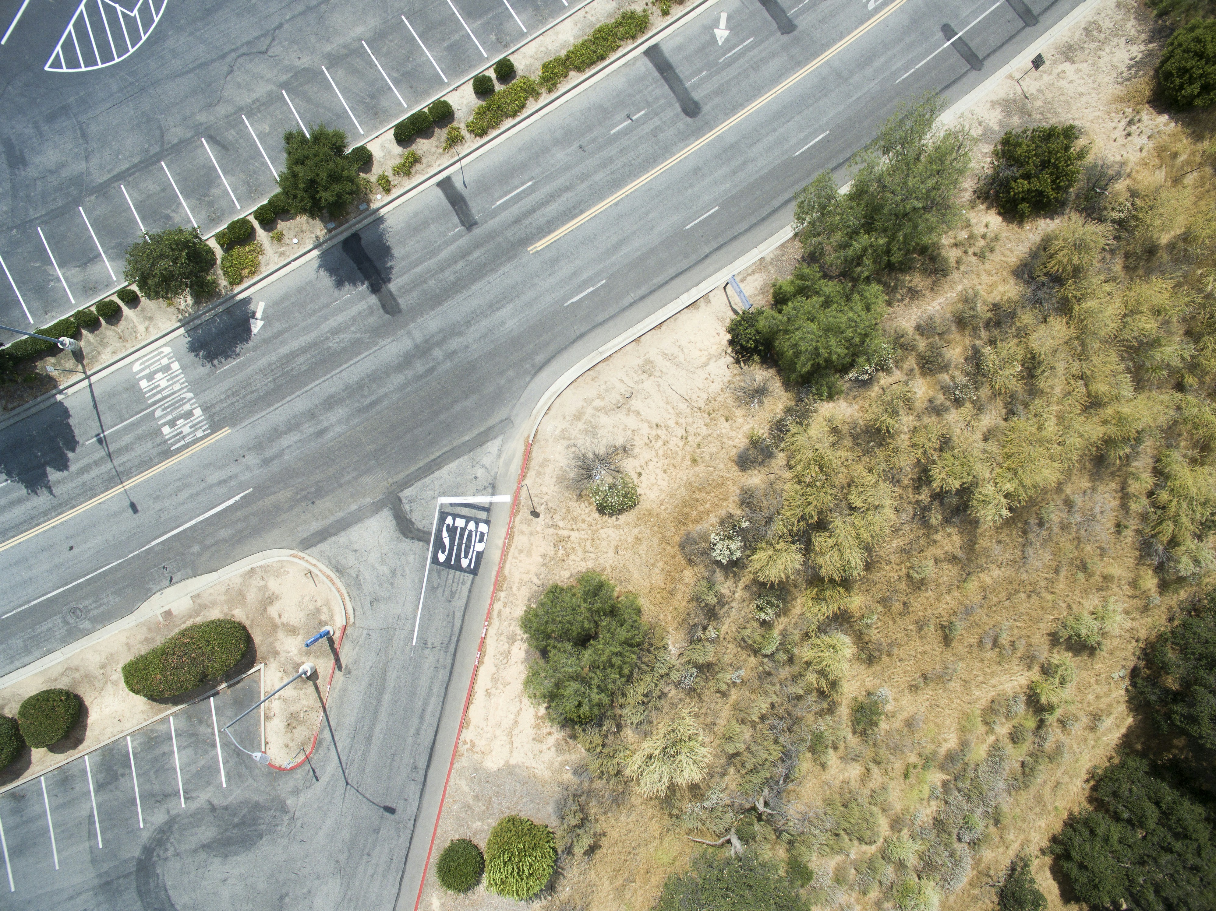 striped parking lot