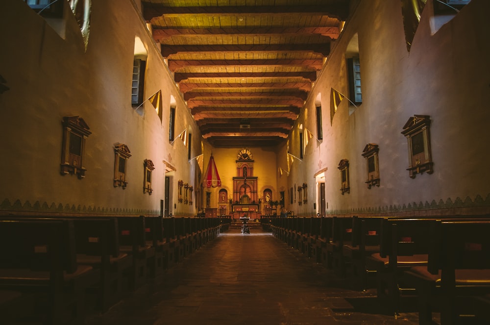 brown and beige building interior