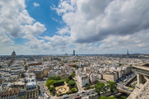 An aerial view of iconic landmarks around the world.