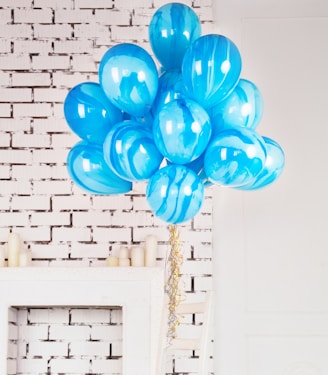 blue balloons home decor