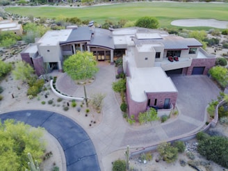 aerial photography of concrete mansion