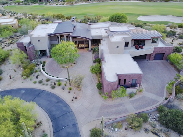 Aerial luxury desert estate