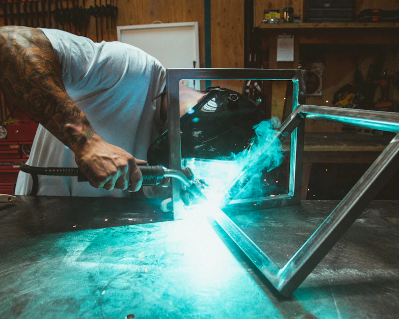 Welding a steel frame