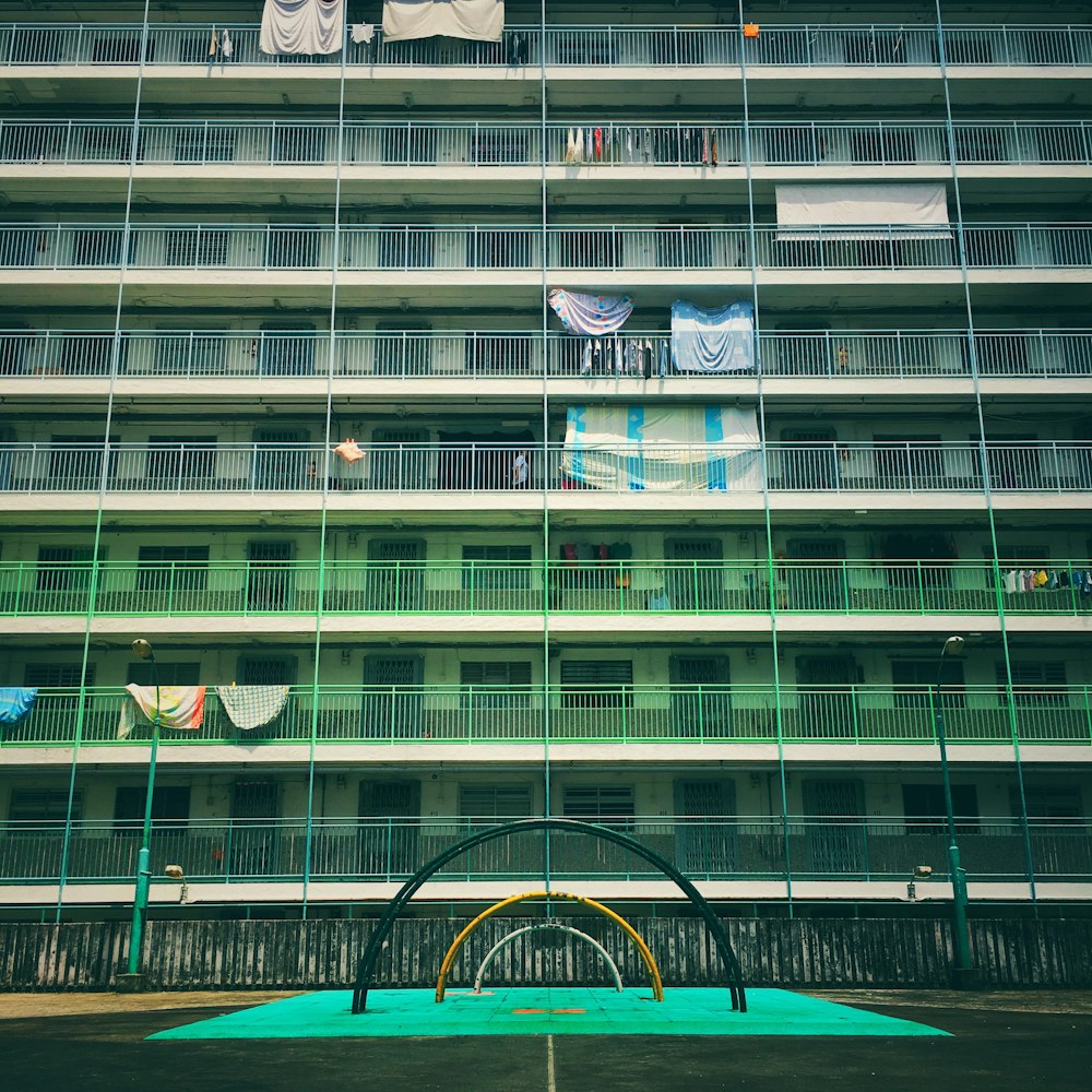 green and brown painted building at daytime