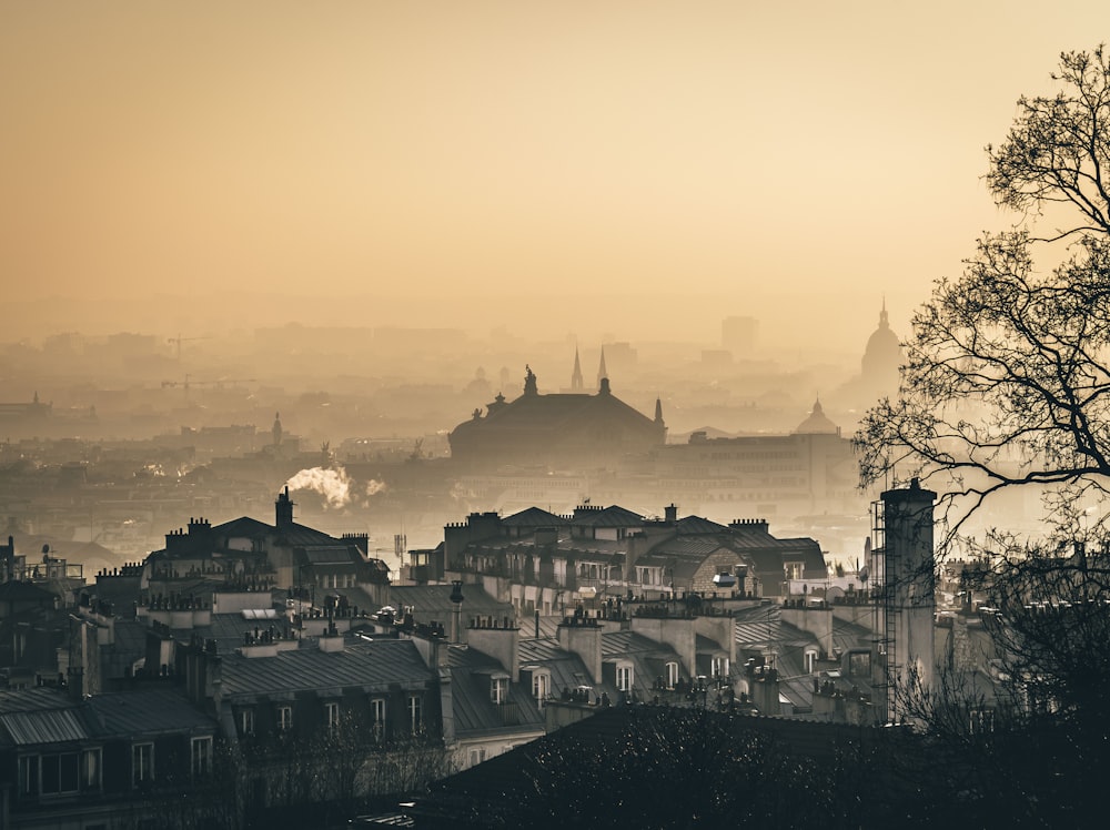 Vista aérea de las casas durante el día