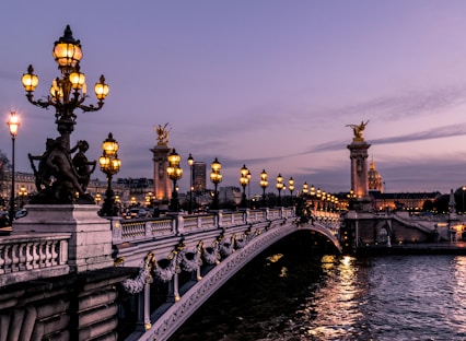 bridge during night time