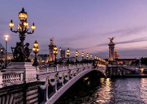 bridge during night time