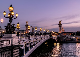 bridge during night time