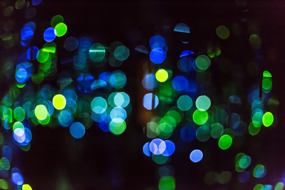 Close up of multi colored speckled glowing dots bokeh artwork at Phoenix Art Museum