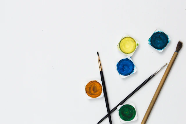 Colorful creative art materials
