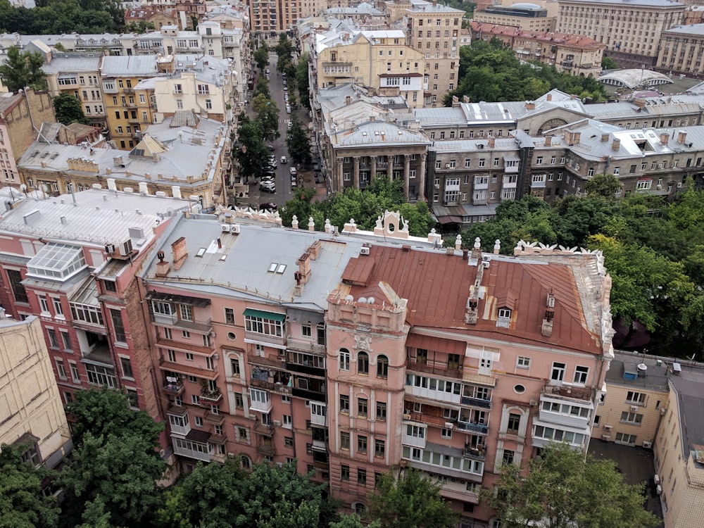 Luftaufnahmen von Hochhäusern in der Stadt