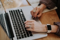 person using MacBook