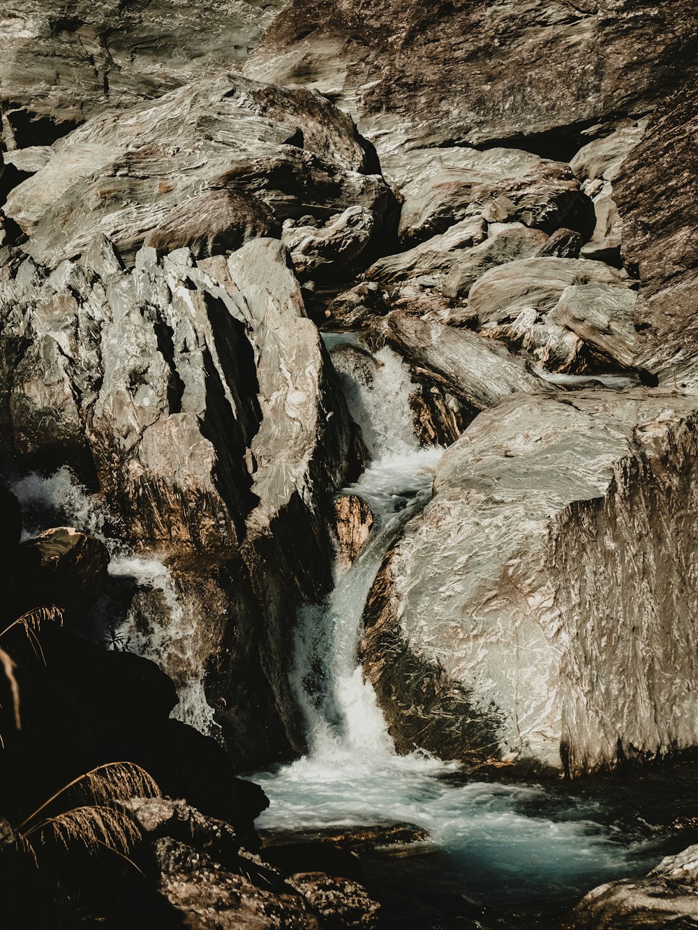 river and gray rocks