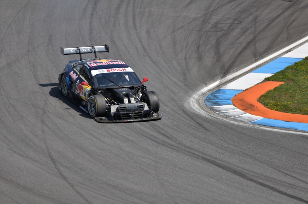 black stock racing car on race track