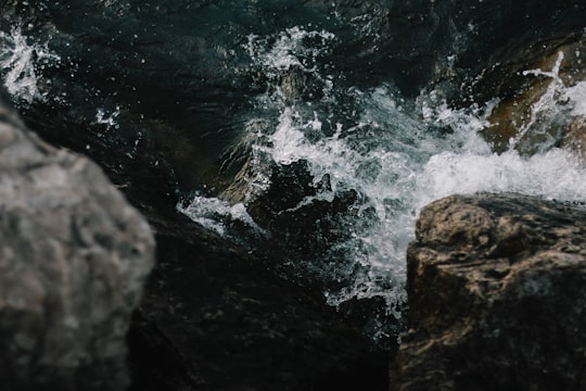 sea waves crashing on rocks in Traverse City United States