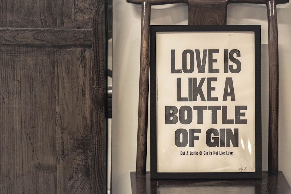 L’amour, c’est comme une bouteille de gin