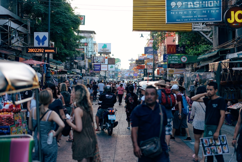 people walking on the road