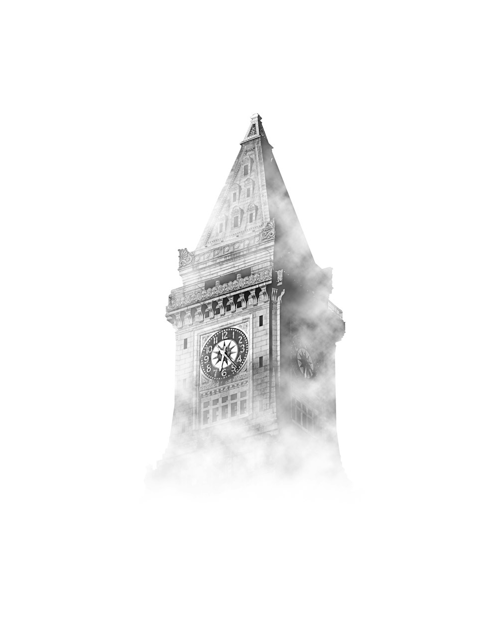 fondo de pantalla digital de torre de reloj gris