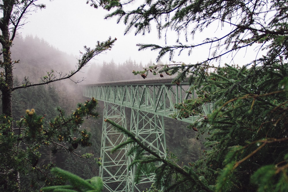 Puente de acero verde