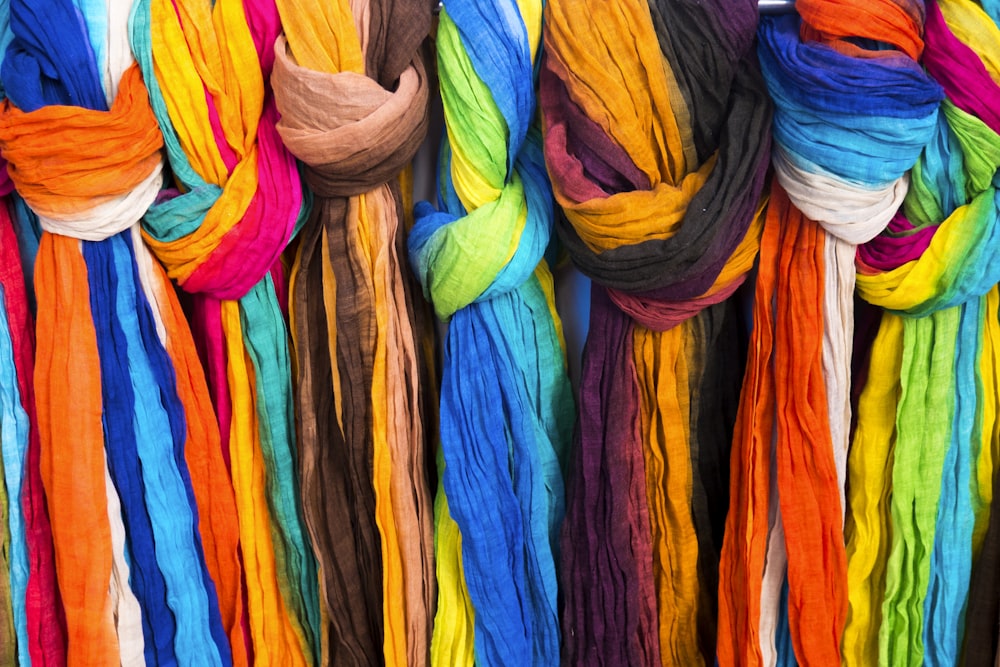 assorted-color textiles