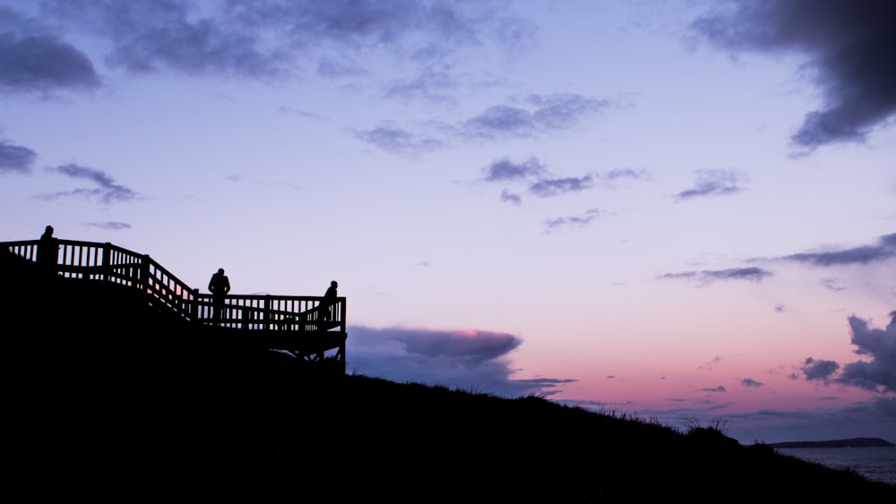 silhouette person on black stair