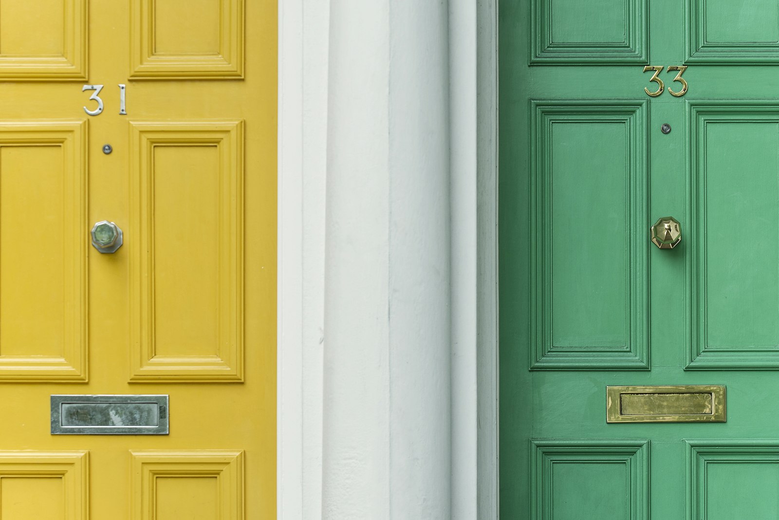 Nikon D800 sample photo. Green door beside yellow photography