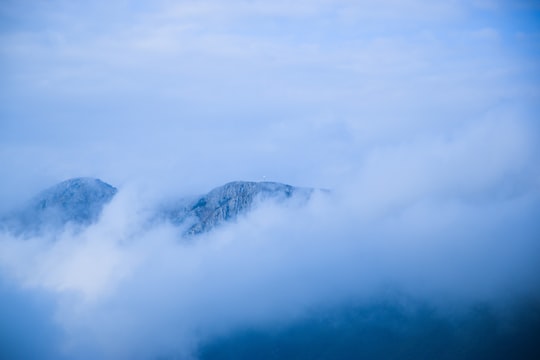 mountain covered with fog in Santa Caterina Italy