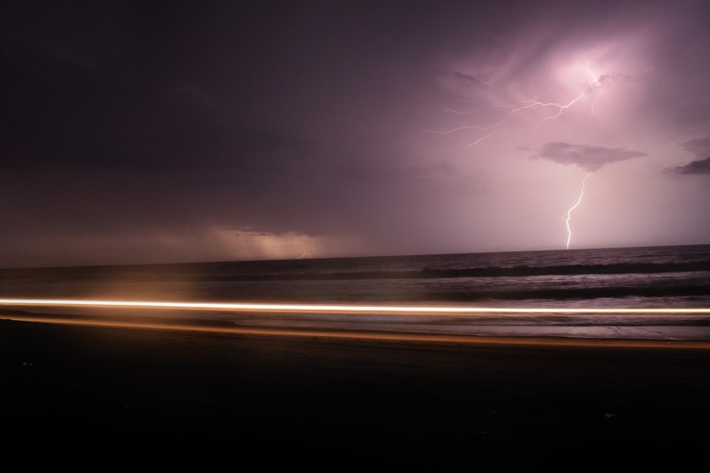 sky struck by lightning photography