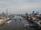 view of london tower bridge, the shard and the city