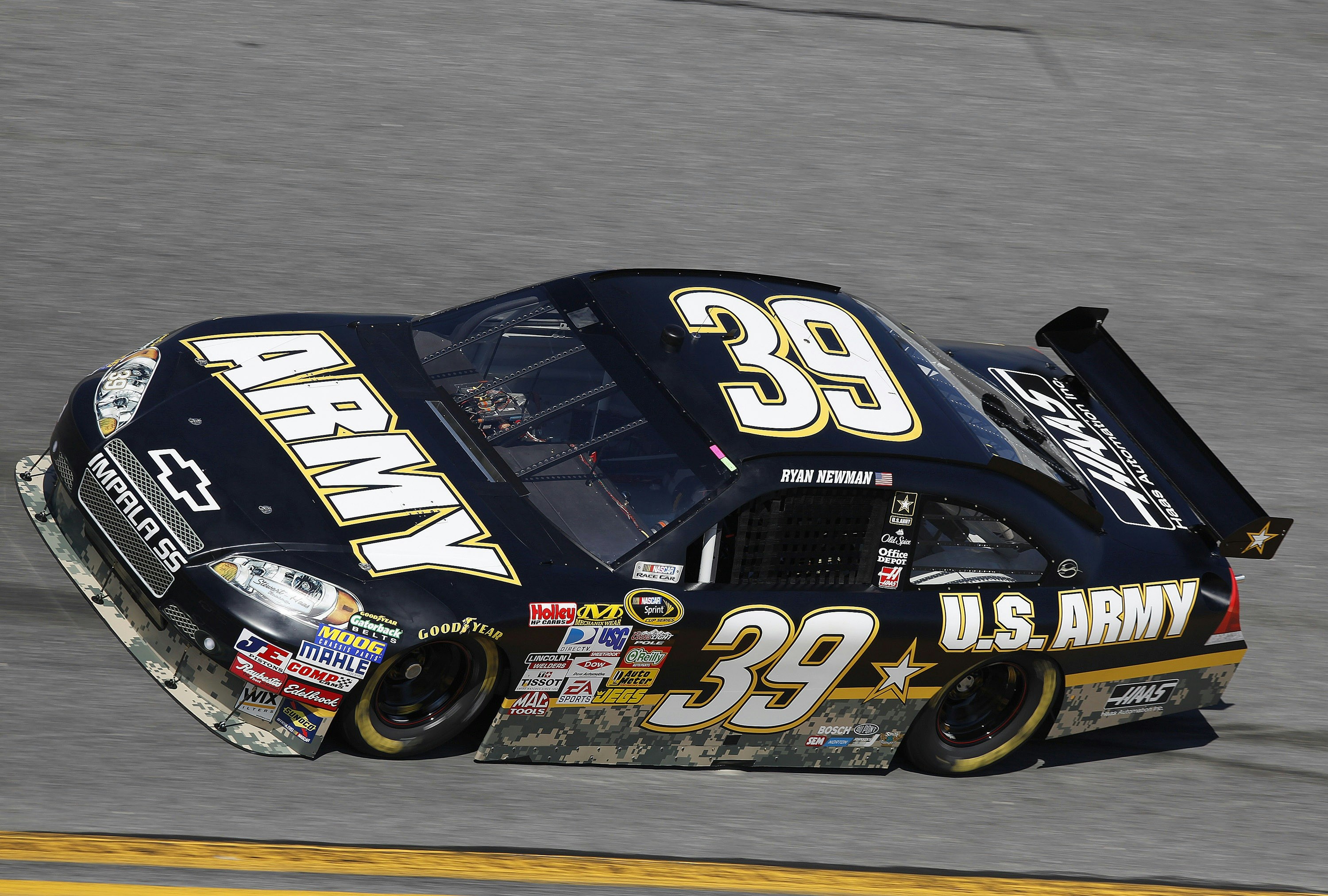 black race car on race track