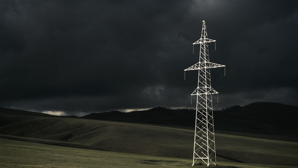 gray power line post