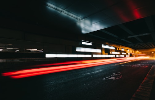 time lapse photo of road
