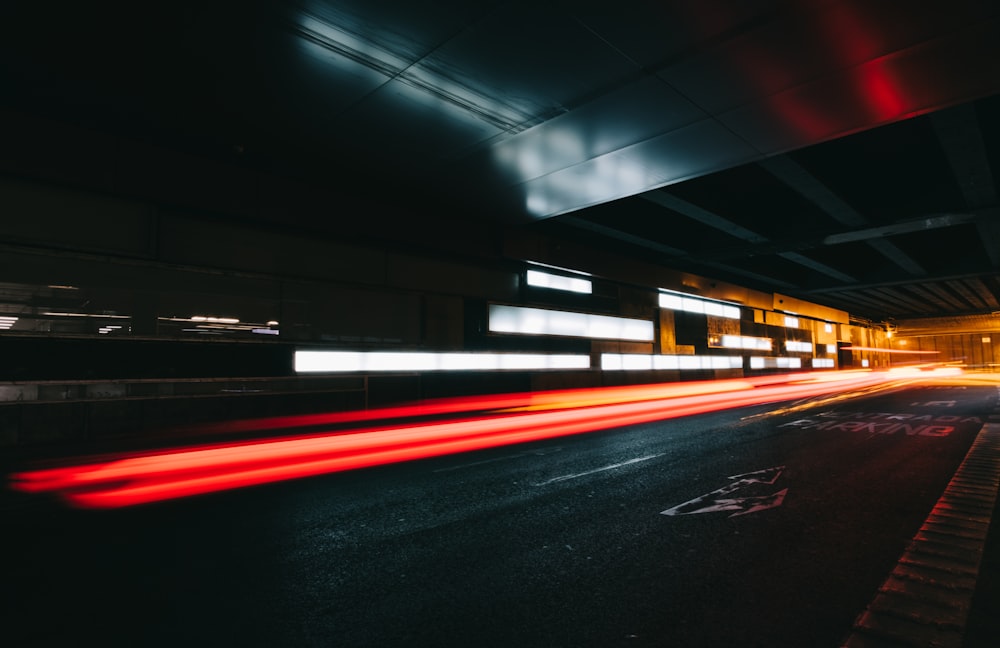 time lapse photo of road