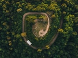 aerial view of road