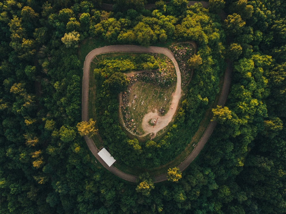 aerial view of road