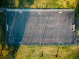 aerial view of basketball court