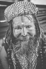 grayscale photo of man