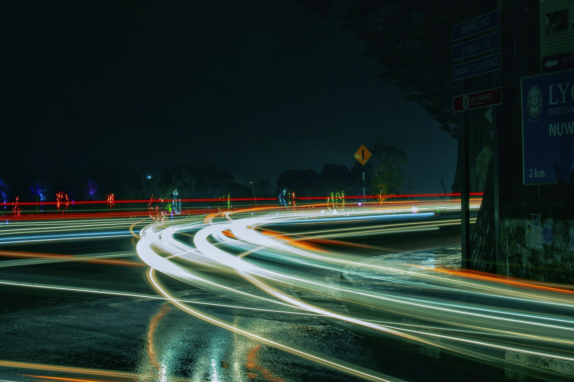 time lapse of cars on night time