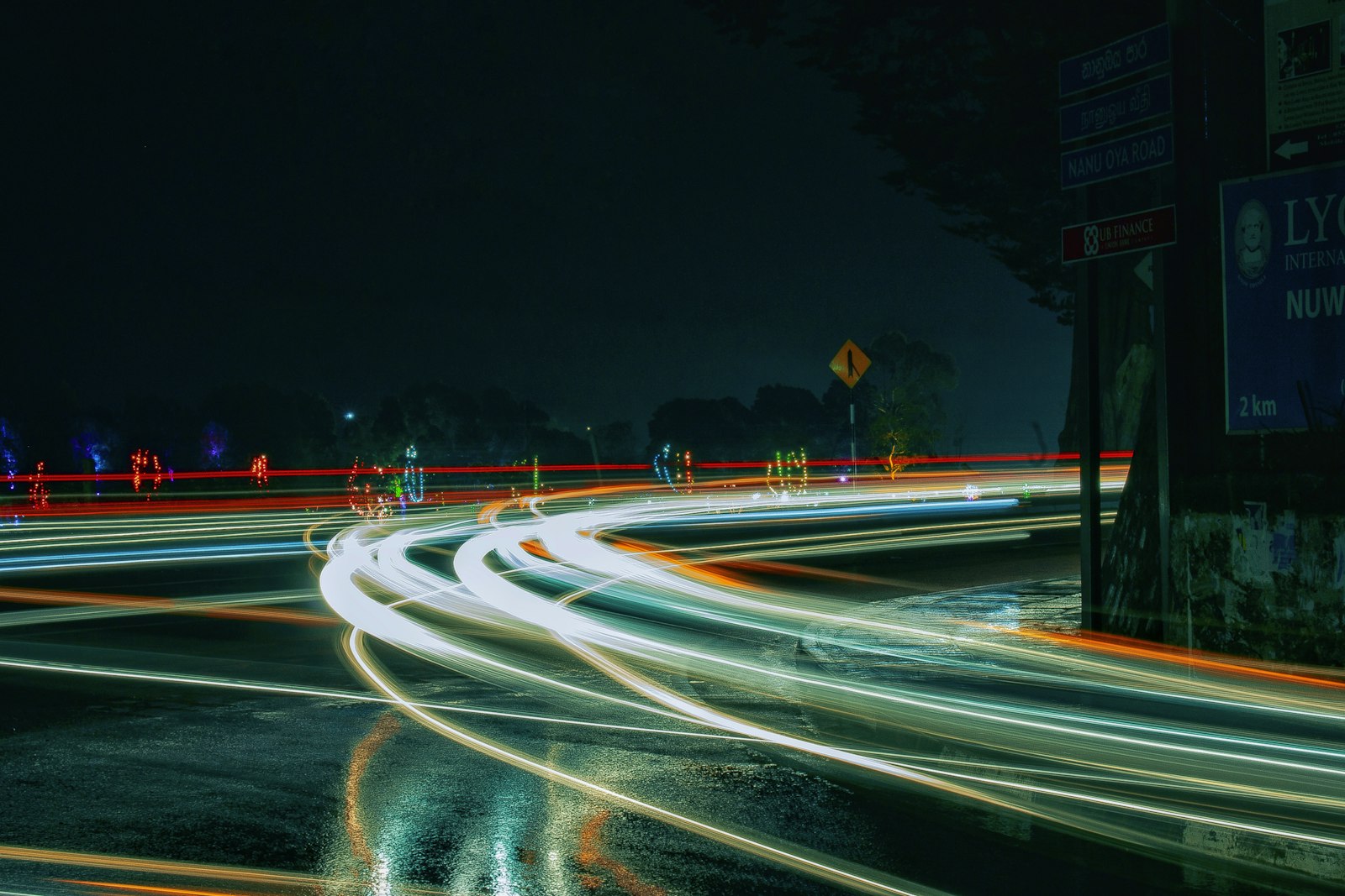 Time lapse of cars on night time