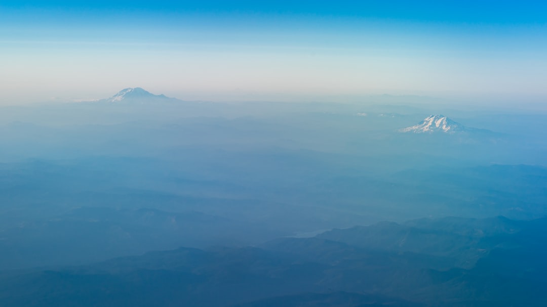 bird's eye view of mountain tip