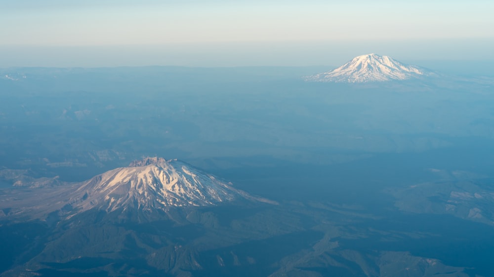 two snowy mountains