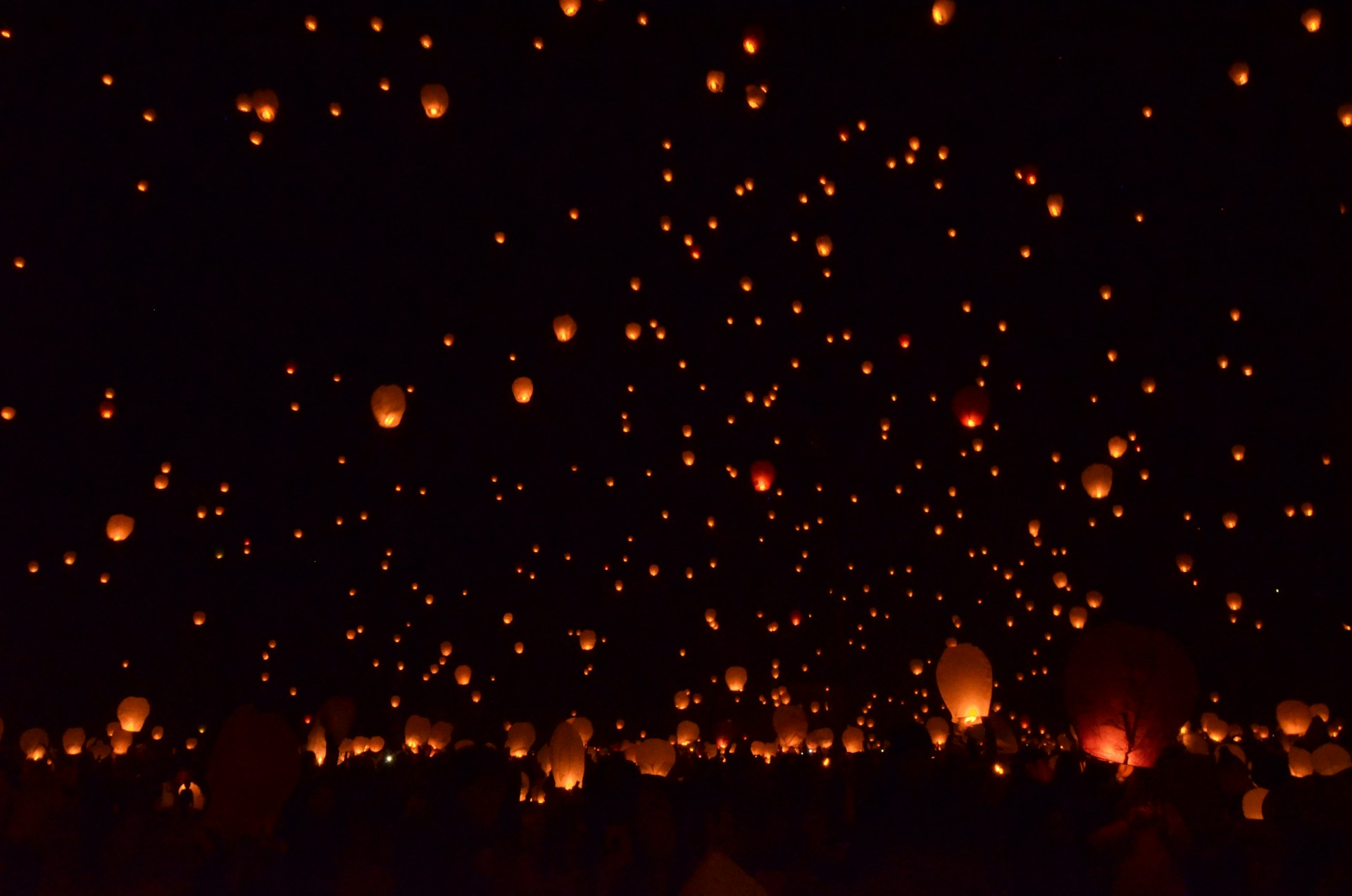 paper lantern flying above sky
