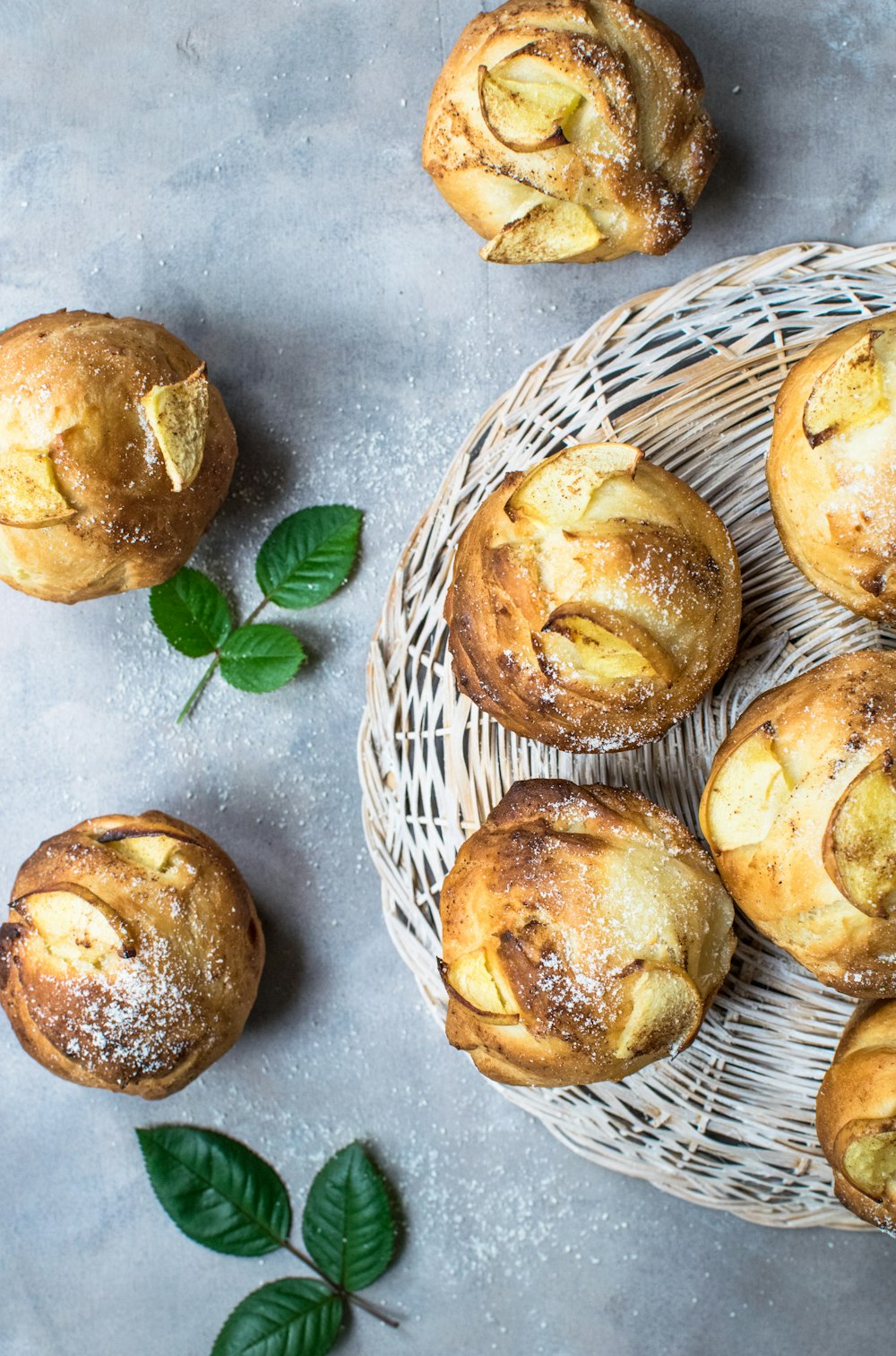 brown pastry on brown wicker basket