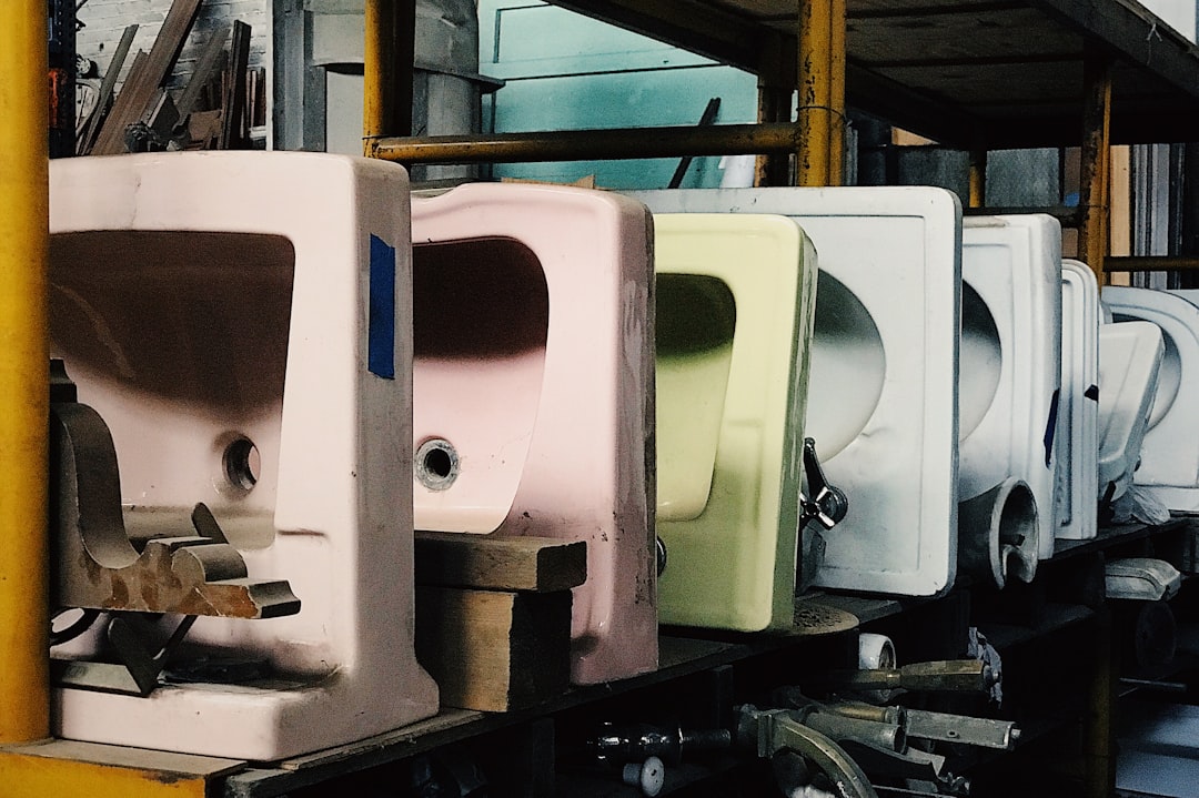 assorted-color ceramic sinks