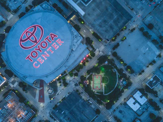 aerial photo of Toyota Center arena