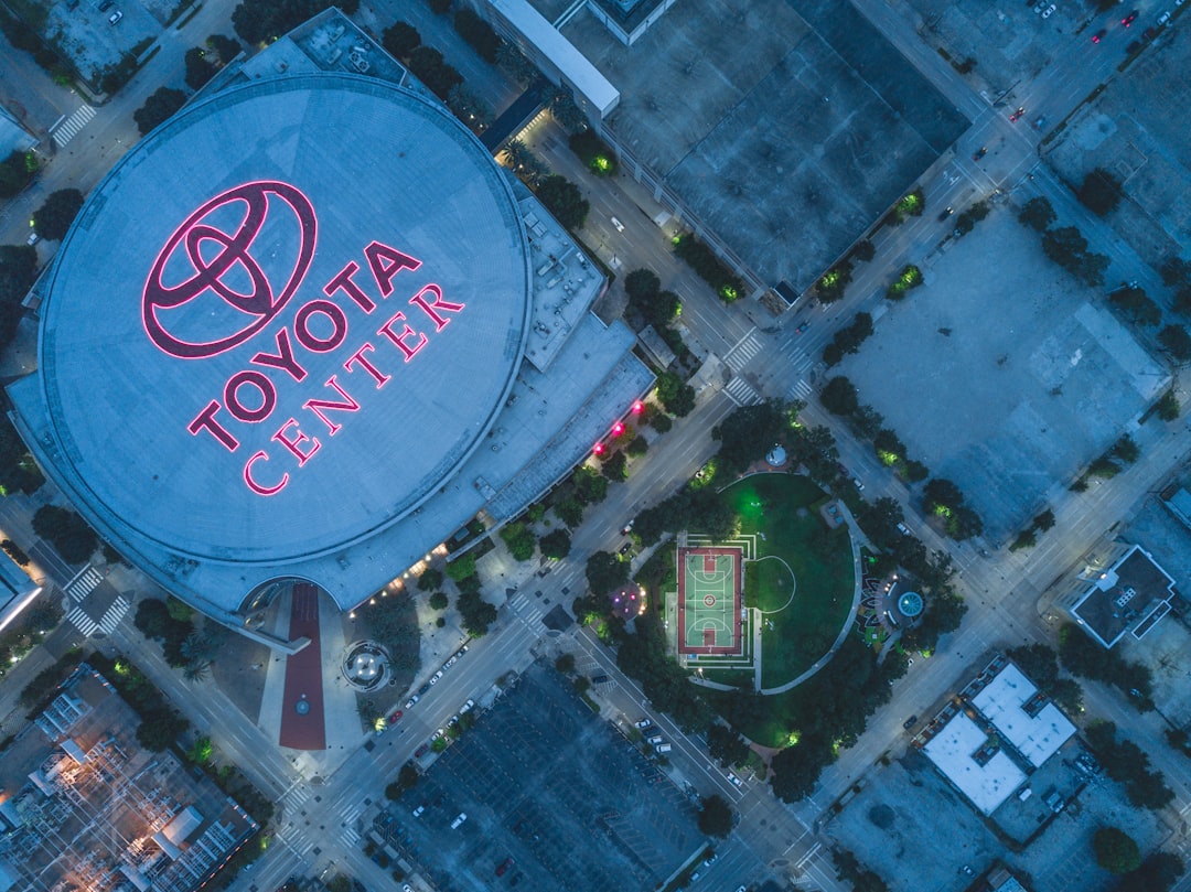 aerial photo of Toyota Center arena, Your dreams are next door