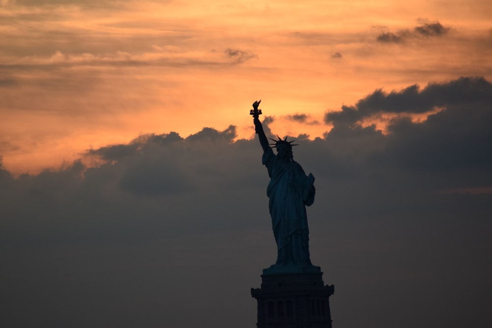 silhouette photography of Statue of Liberty, USA