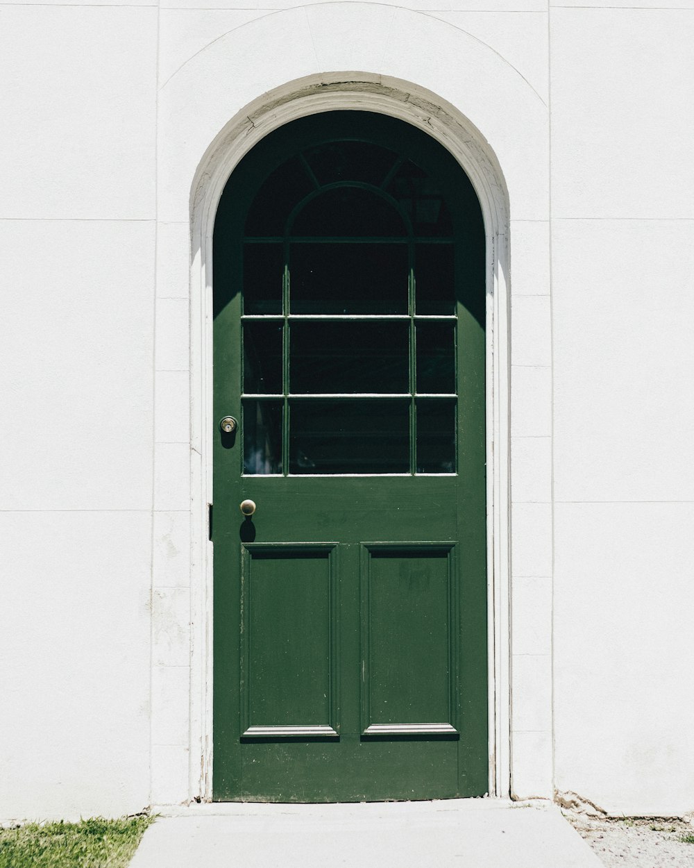 porta in vetro antitempesta in legno verde chiudere