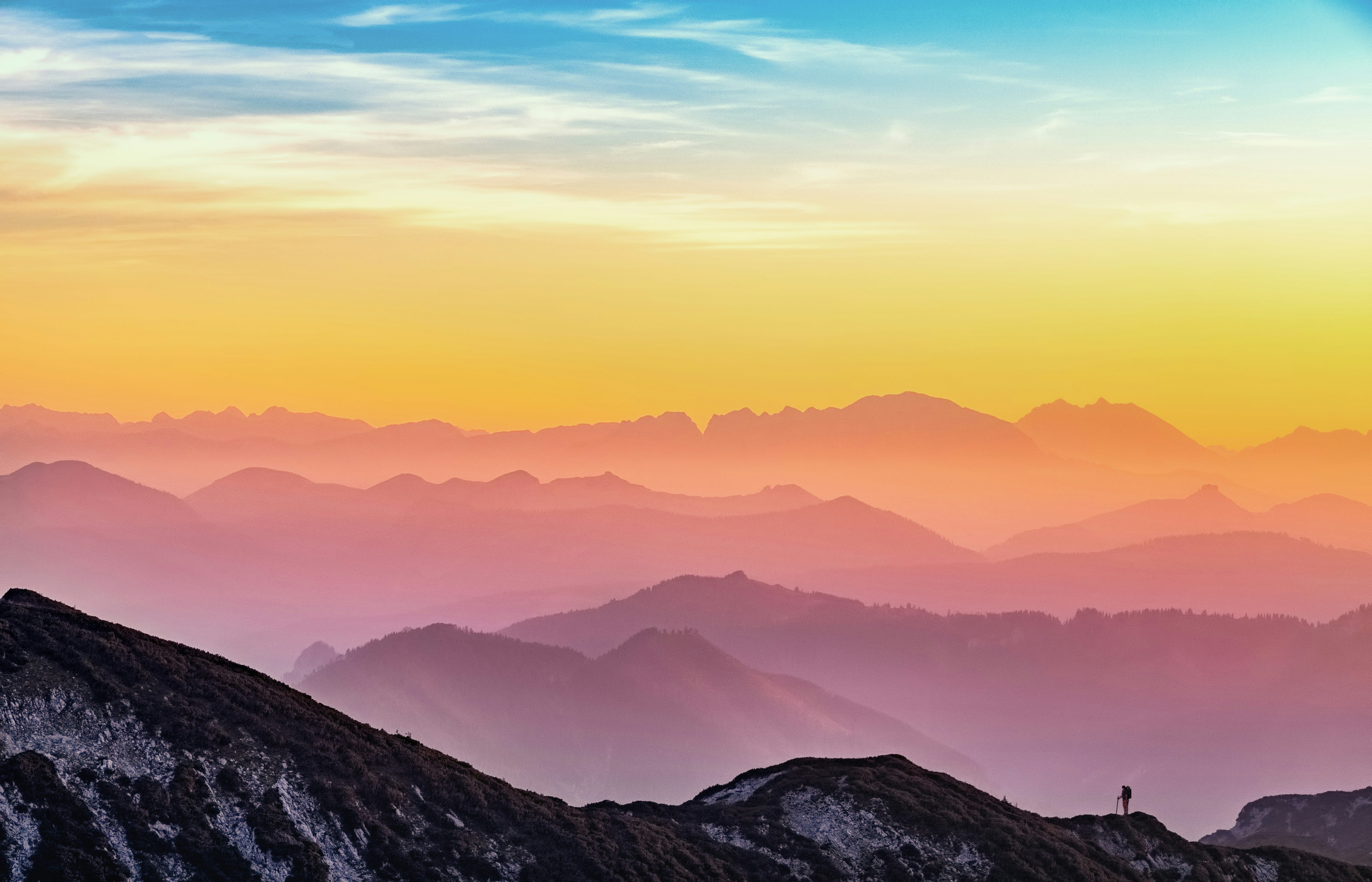 Pink toned thoughts on a hike - Everything comes in waves, even mountains.